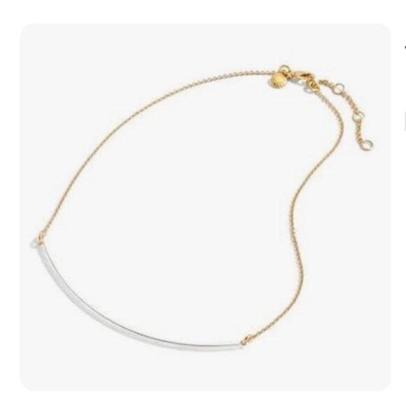 J.Crew Two-Tone Mixed Metal Bar Necklace - Picture 1 of 5